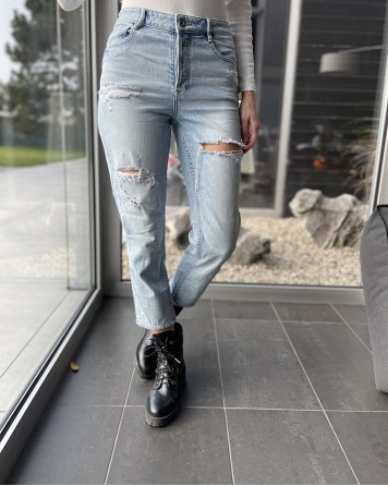 Džíny dámské Miss Sixty světle modré trhané